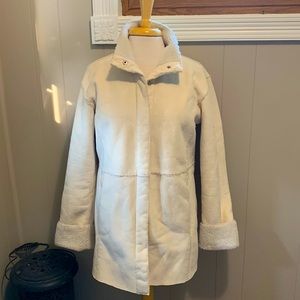 Faux suede, Sherpa inside cream coat